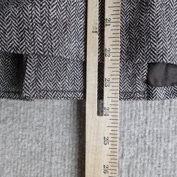 Tory Burch Blazer Brown Small Herringbone Tweed Jacket Toggle Front 22061513 - Picture 8 of 12